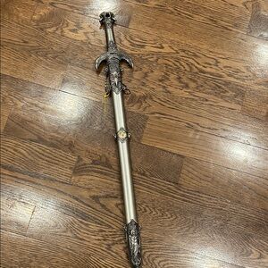 Decorative Silver Sword with Intricate Design 30”